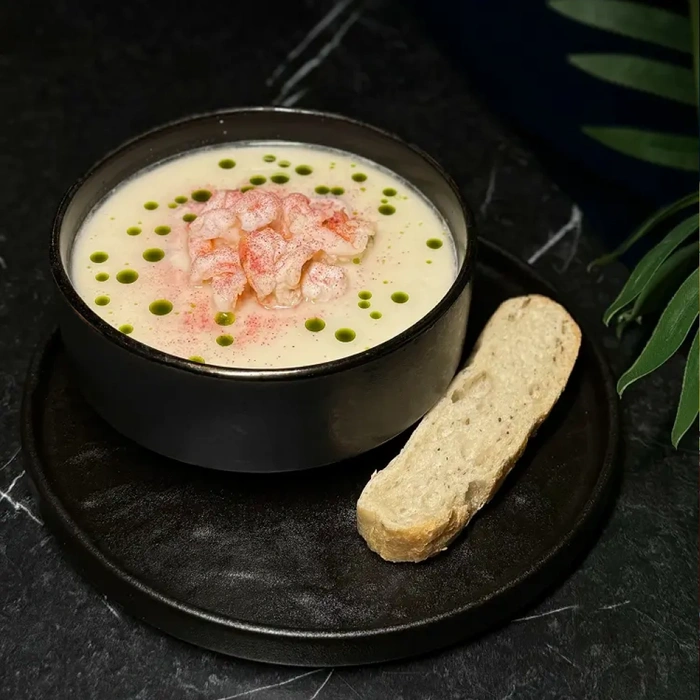 Сливочный суп с креветкой